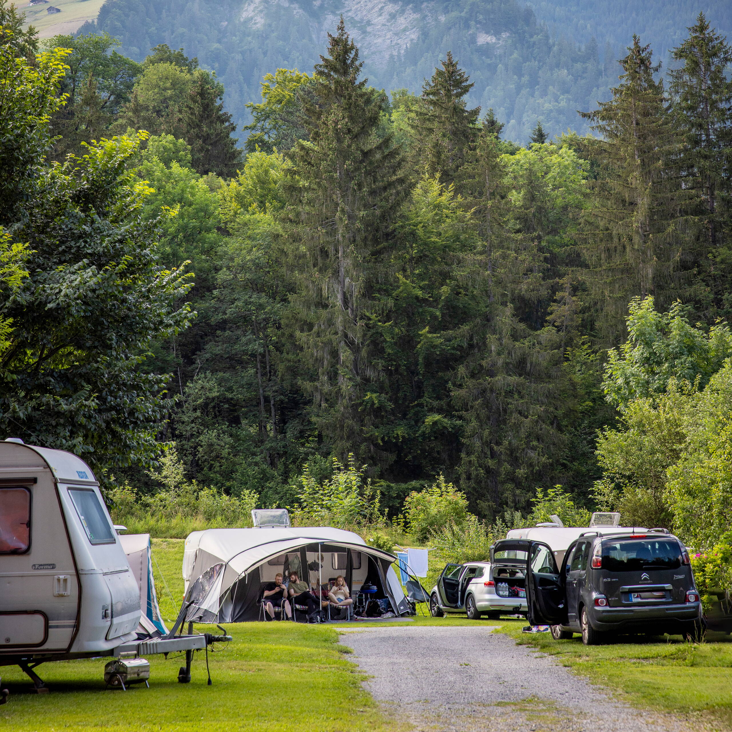 Komfortparzelle Camping Grassi Frutigen Komfortparzelle